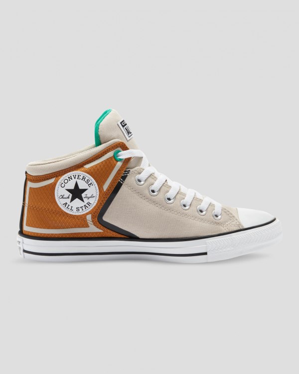 Converse Chuck Taylor All Star High Street Brune Beige Sko Danmark - Converse Mid Sneakers Herre - 8